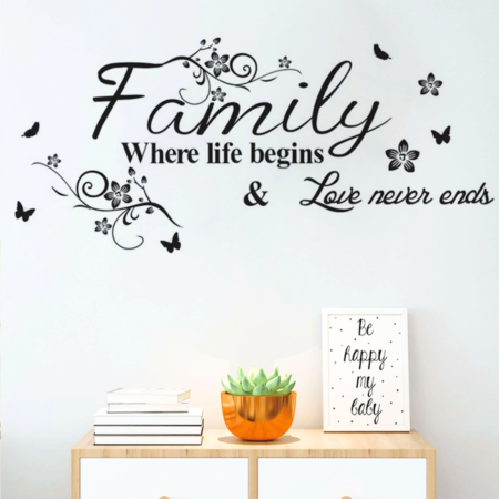 Family Where Life Begins and Love Never Ends - Wall Decal-2